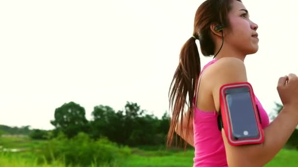 Asiatiques Femmes Ont Été Jogging Heureux — Video