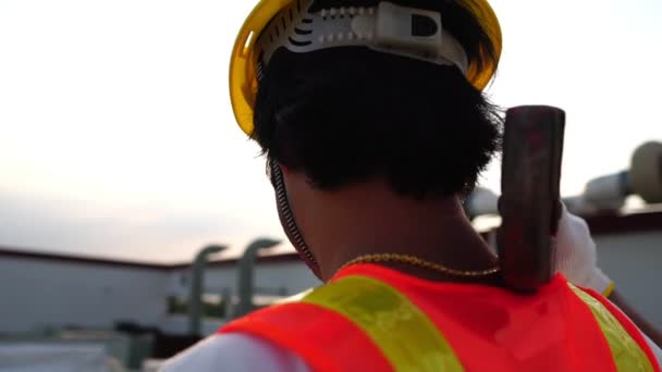 工事現場における技術者の検査 — ストック動画