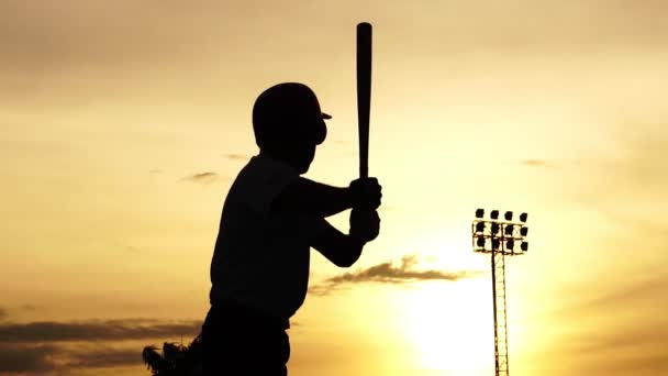 Hombre Asiático Equipo Deportivo Jugando Béisbol — Vídeos de Stock