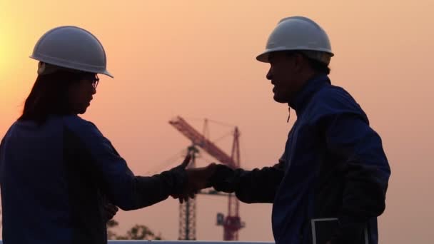 Engenheiro Inspeção Canteiro Obras — Vídeo de Stock