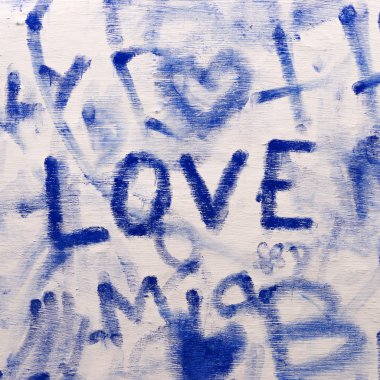 Grafiti desen, kelime aşk ile arka plan