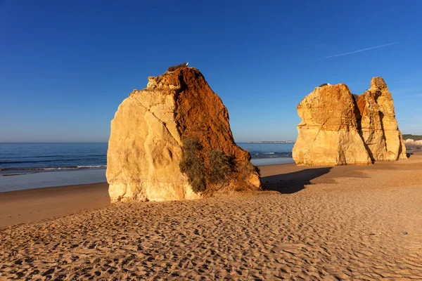 De manhã cedo na praia da Praia da Rocha, Costa do Portimão. Algarve — Fotografia de Stock