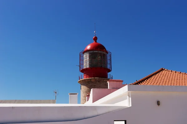 Close up of lighthouse at Sagres at Cabo de So Vicente — Stock Photo, Image