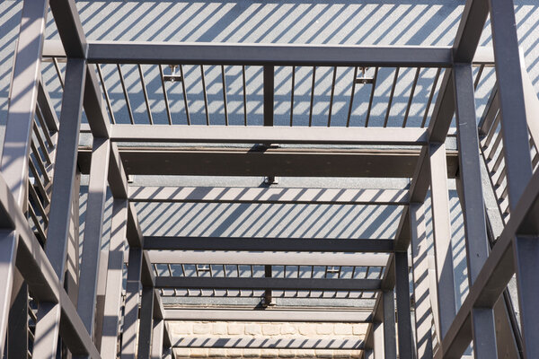 Steel staircase with multiple levels from above