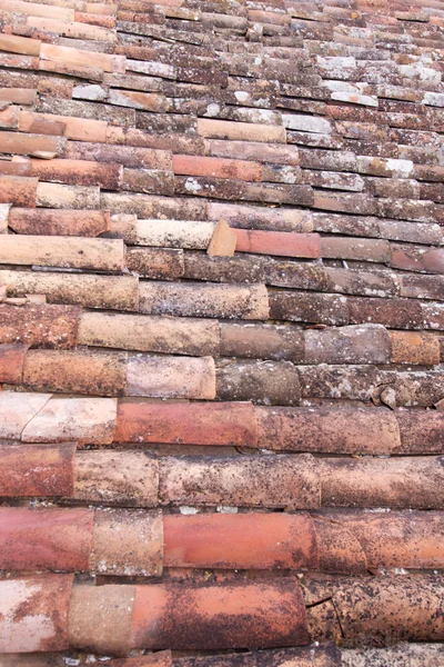 Primo piano di vecchi tetti di tegole rosse — Foto Stock
