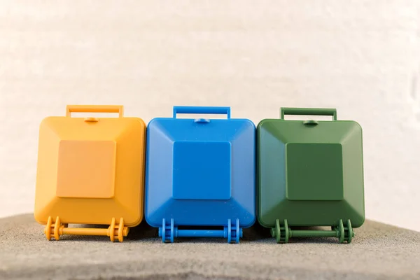 Set de coșuri de gunoi reciclate — Fotografie, imagine de stoc