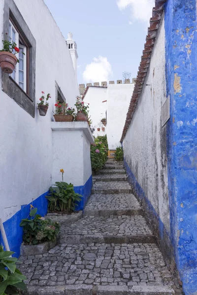 Calle vacía en Obidos — Foto de Stock