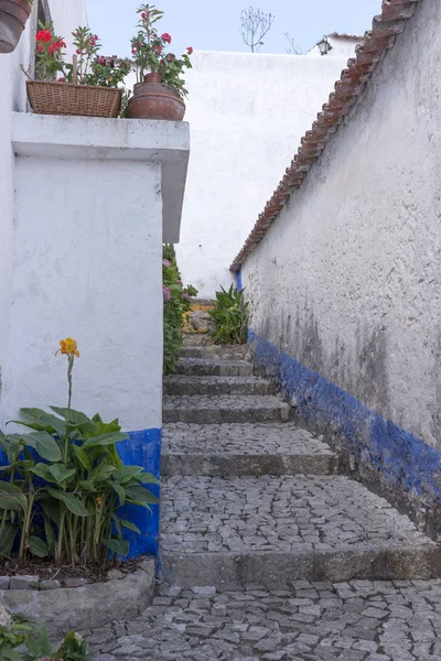 Calle vacía en Obidos — Foto de Stock