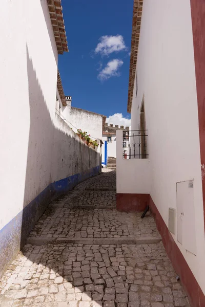 Calle vacía en Obidos — Foto de Stock