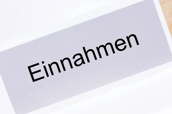 File folder revenue (Einnahmen) in German language — Stock Photo, Image