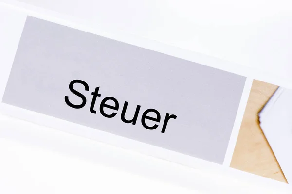 Файл папку податку (Steuer) на німецькій мові — стокове фото