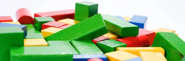 Toys blocks, multicolor wooden building bricks — Stock Photo, Image