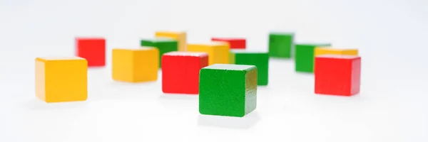 Multicolor wooden building bricks — Stock Photo, Image