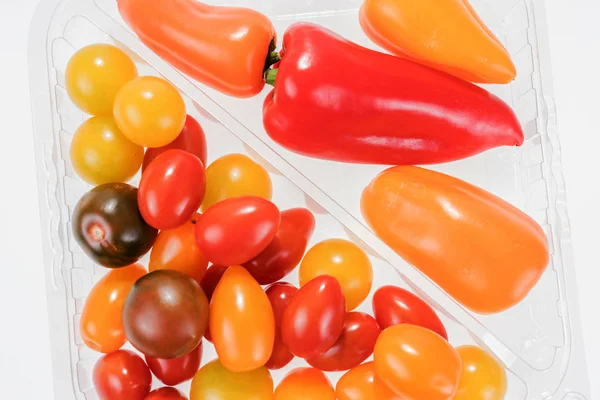 Mini zestaw surówek z papryką i pomidorami — Zdjęcie stockowe