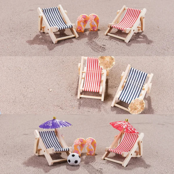 Collage aus Sommer, Strand und Reise — Stockfoto