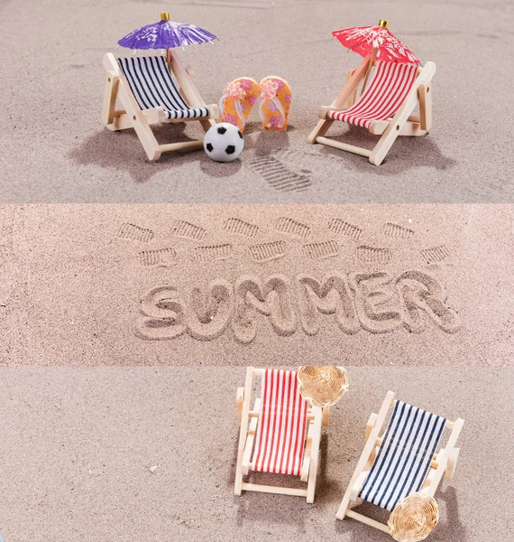 Collage van zomer, strand en reizen — Stockfoto