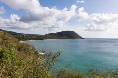 Deshaies, Guadeloupe 'de büyük defne görünümü