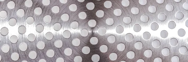 Textura metálica com círculo fundo perfurado — Fotografia de Stock