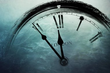 Beş dakika önce on iki ile Retro saat