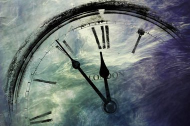 Beş dakika önce on iki ile Retro saat