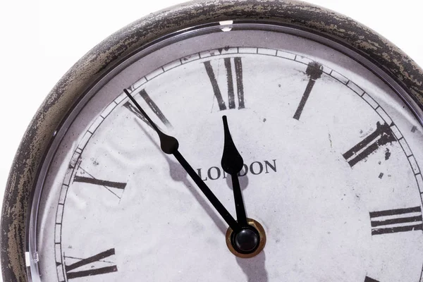 Retro clock with five minutes before twelve — Stock Photo, Image