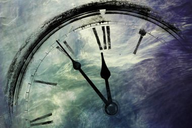 Beş dakika önce on iki ile Retro saat