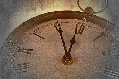 Beş dakika önce on iki ile Retro saat