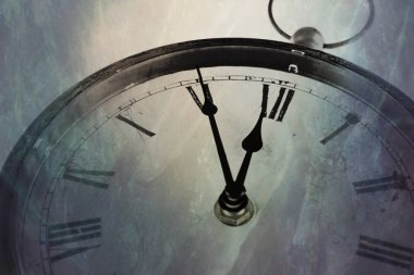 Beş dakika önce on iki ile Retro saat