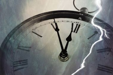 Beş dakika önce on iki ile Retro saat