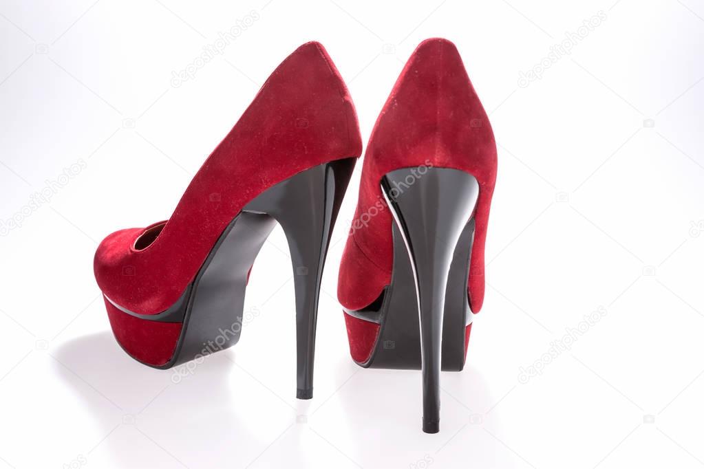 Pair of high heel shoes isolated