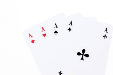 Set oyun kağıdı, tüm dört cins ası