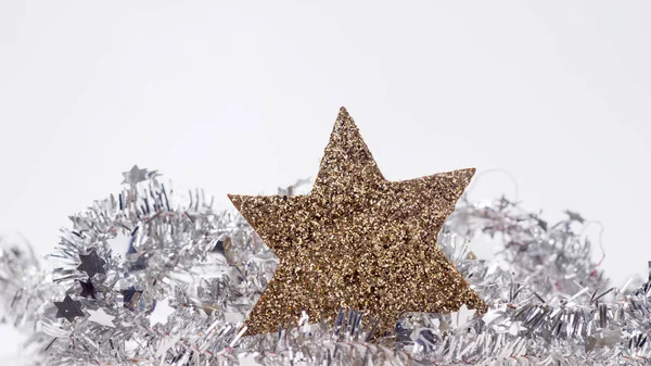 Decorazione natalizia con stella d'oro — Foto Stock