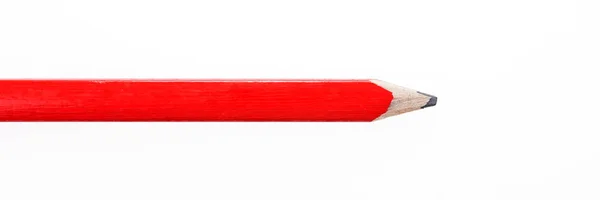 Κόκκινο μολύβι κατασκευής απομονωμένο σε λευκό — Φωτογραφία Αρχείου