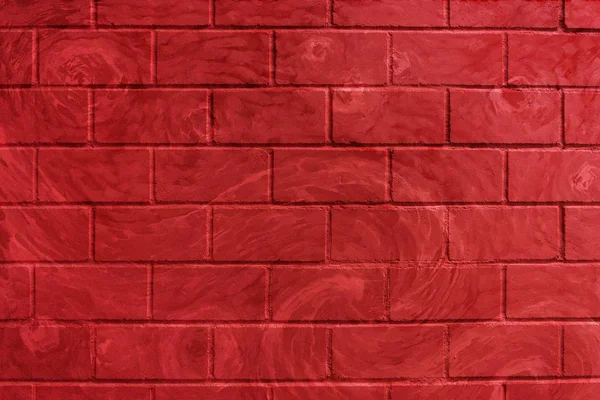 Pared Ladrillo Pintado Rojo Abstracto Para Fondo —  Fotos de Stock