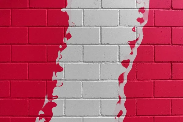 背景の抽象的な赤い塗られたレンガ壁 — ストック写真