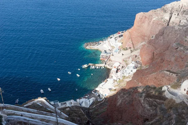 Way Amoudi Bay Port Santorini Island Cyclades Greece — Stock Photo, Image