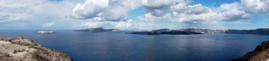 Panorama görünümünü caldera Santorini Adası