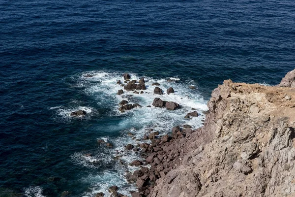 Strandlinjen Den Södra Delen Santorini — Stockfoto