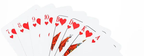 所有红 Skat 卡从七到 Ace Skat 是德国纸牌游戏 — 图库照片