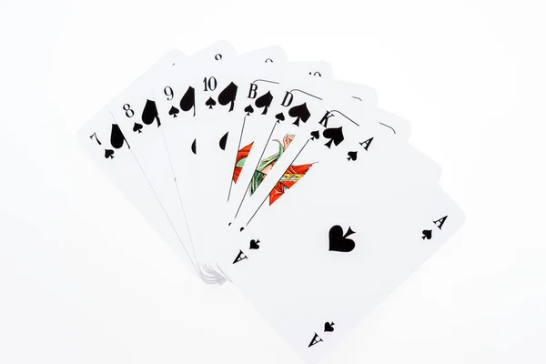Tüm Pik Skat Kartları Skat Den Bir Alman Kart Oyunudur — Stok fotoğraf