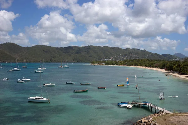 Güzel Körfezi Yelkenli Harbour Martinique Pitoresk Marinada — Stok fotoğraf