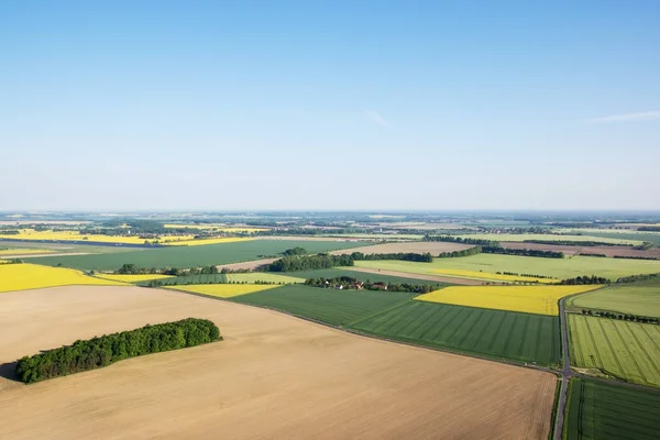 Aerial View Fields Morning Saxony Germany — Stock Photo, Image
