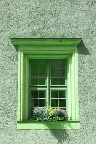 Old Window Flowers Old Building — Stock Photo, Image