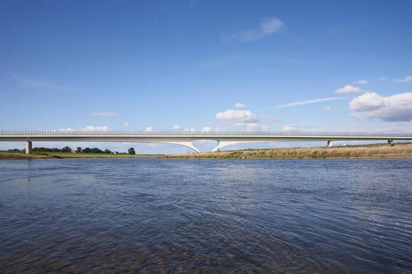 Νέα Σύγχρονη Γέφυρα Πάνω Από Τον Ποταμό Έλβα Κοντά Torgau — Φωτογραφία Αρχείου