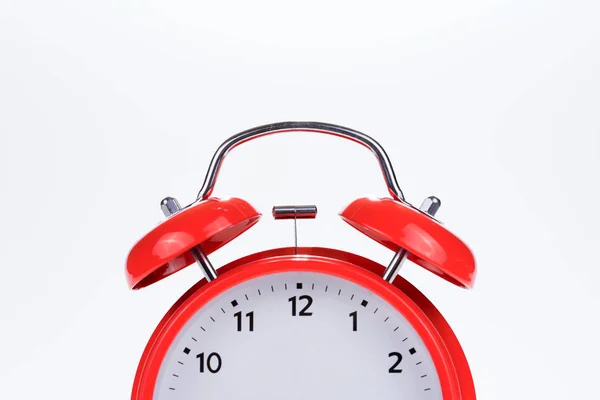 Close Relógio Alarme Vermelho Retro Velho Conceito Tempo — Fotografia de Stock