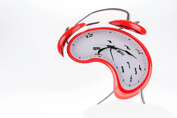Antiguo Reloj Despertador Rojo Retro Abstracto Aislado —  Fotos de Stock