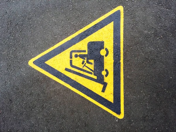 Gabelstapler Schild Auf Schwarzem Asphalt — Stockfoto