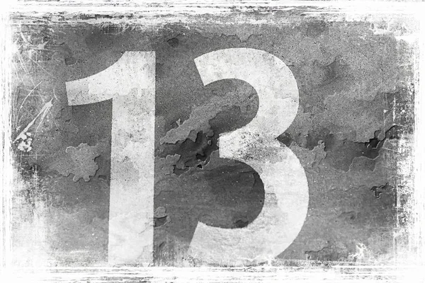 Number Painted Grey Wall — Stock Photo, Image