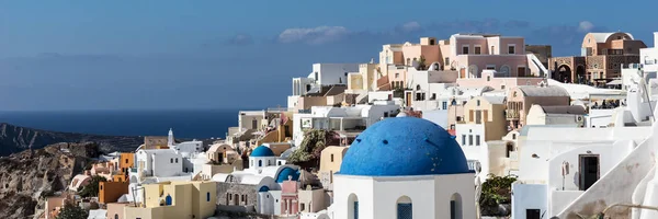 Vista Panorámica Ciudad Oia Isla Santorini —  Fotos de Stock