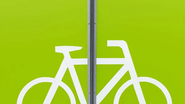 Detalhe Moderna Área Estacionamento Bicicletas Cor Verde — Fotografia de Stock